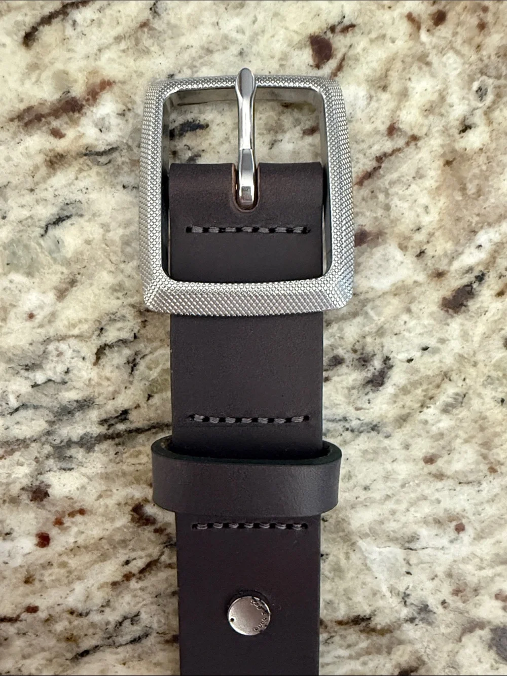 rag & bone leather Boyfriend Belt Dark Chocolate Brown w/silver Buckle Sz  M